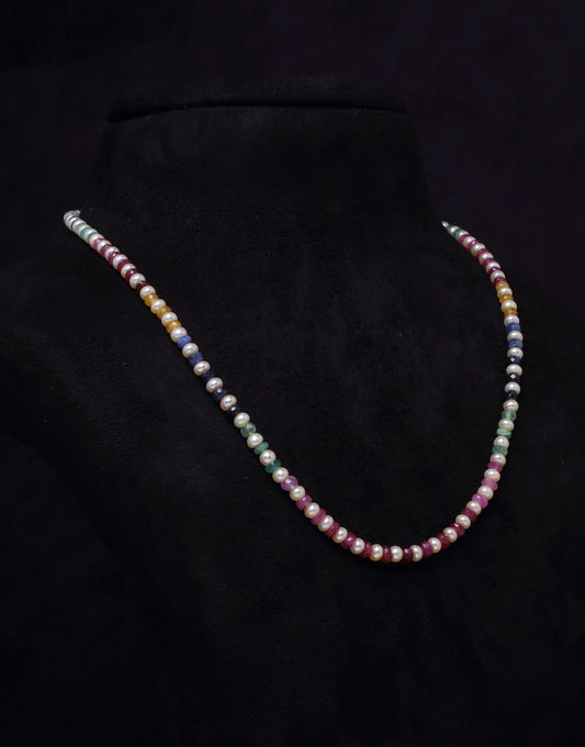 Natural Multi-Color Beads Pearl Necklace