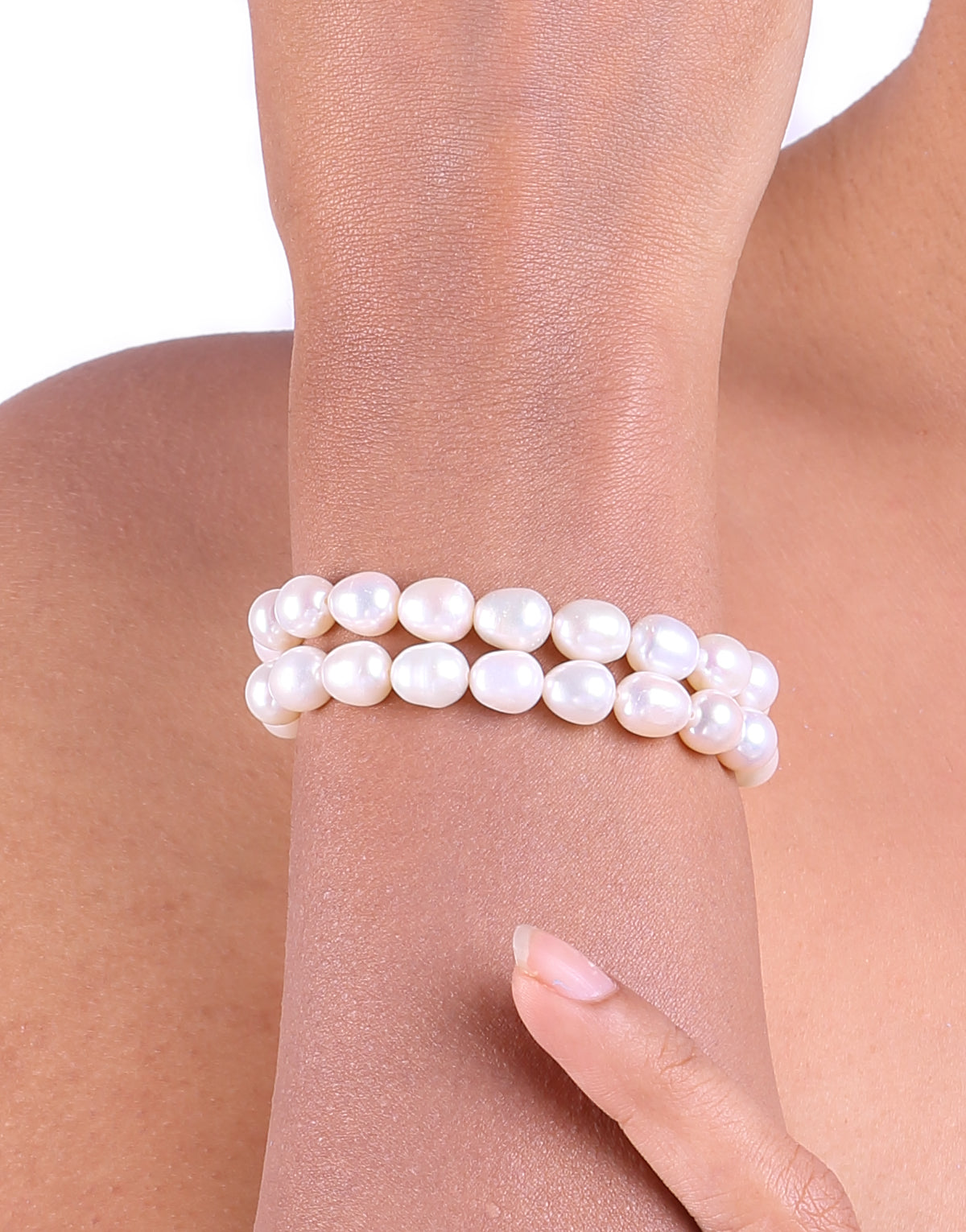 Drop Shape Freshwater White Pearl Bracelet