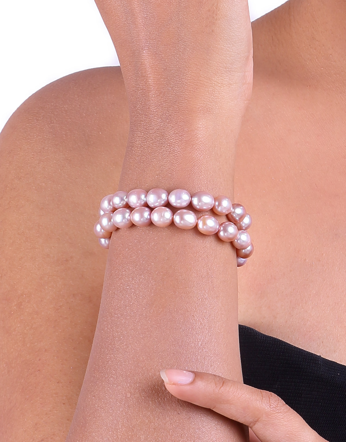 Drop Shape Freshwater Lavender Pearl Bracelet