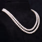 Double Strand Rose Pink Freshwater Pearl Necklace