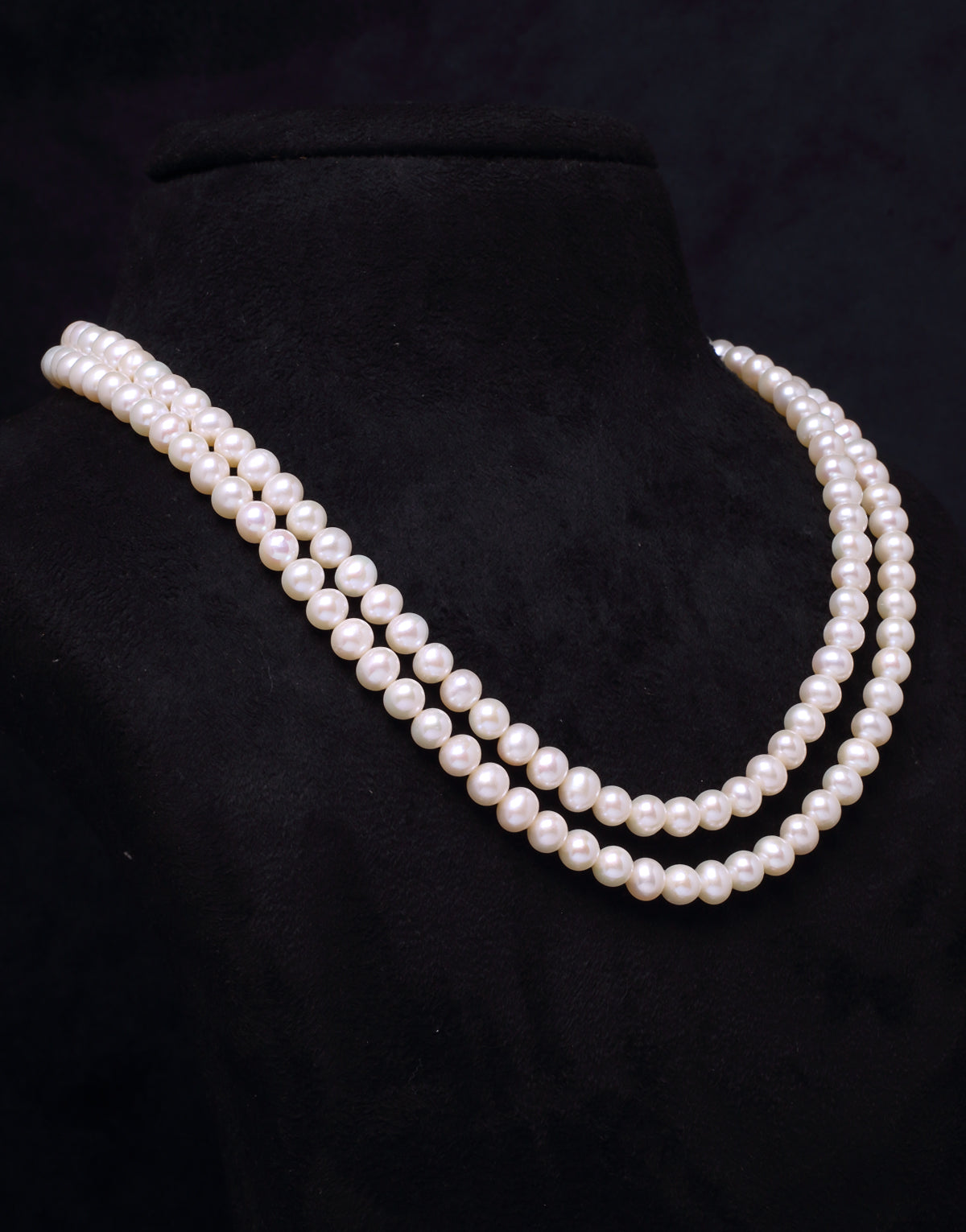 Double Strand Rose Pink Freshwater Pearl Necklace