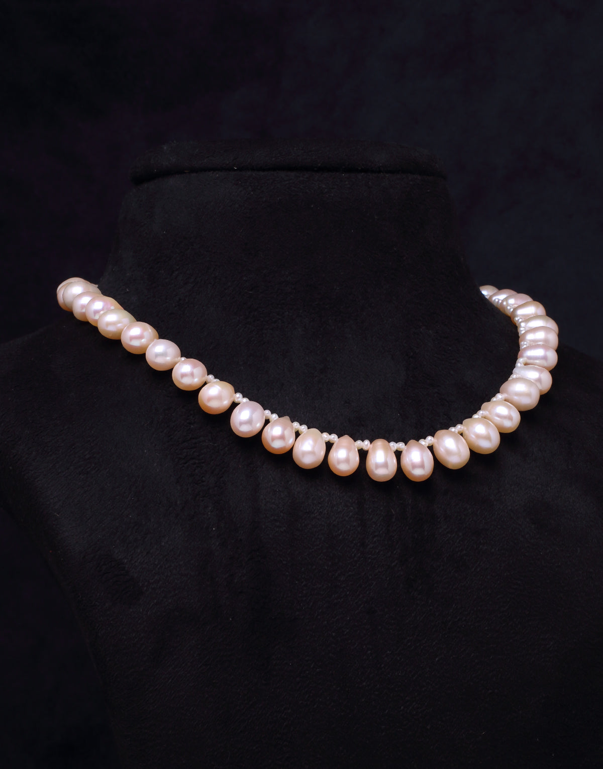 Classic Drop Shape Pink Freshwater Pearl Necklace