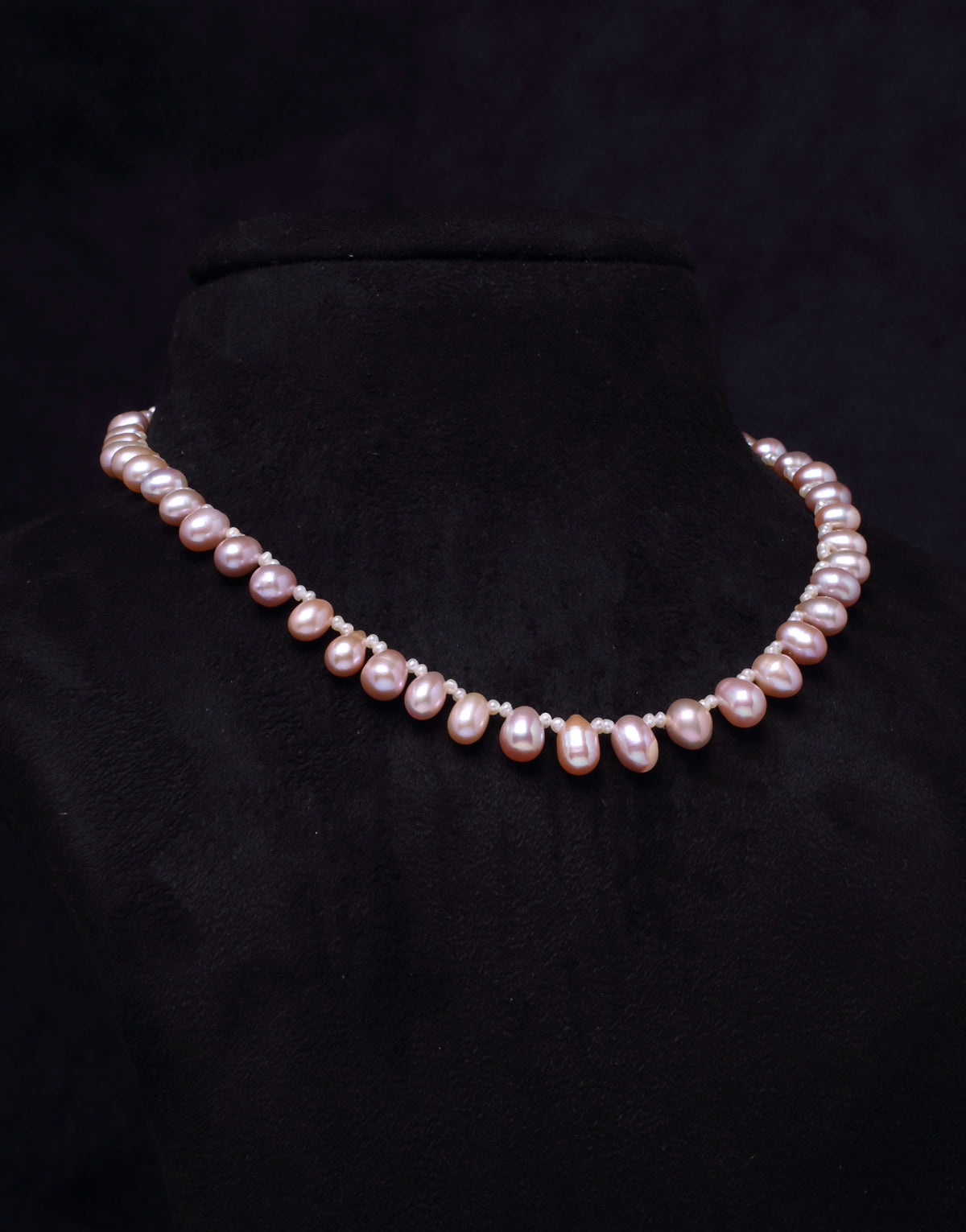 Luminous Drop Shape Freshwater Lavender Pearl Necklace