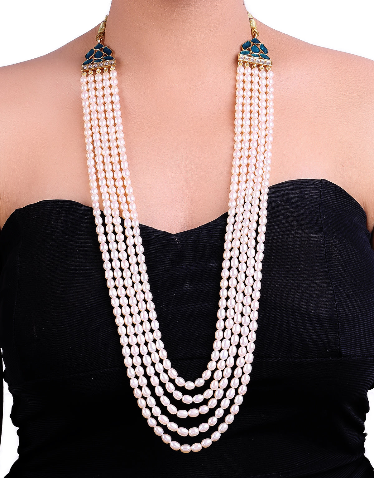 Buy Zaveri Pearls Set of 2 Long Pearls Chain Necklaces-ZPFK10442 Online At  Best Price @ Tata CLiQ