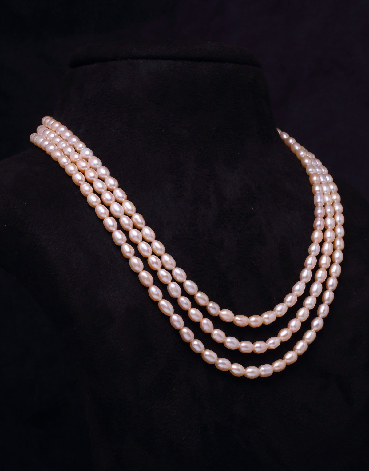 Triple Strand Pink Freshwater Pearl Necklace