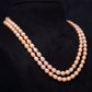 Bloomy and blowsy pink drop shape pearl necklace