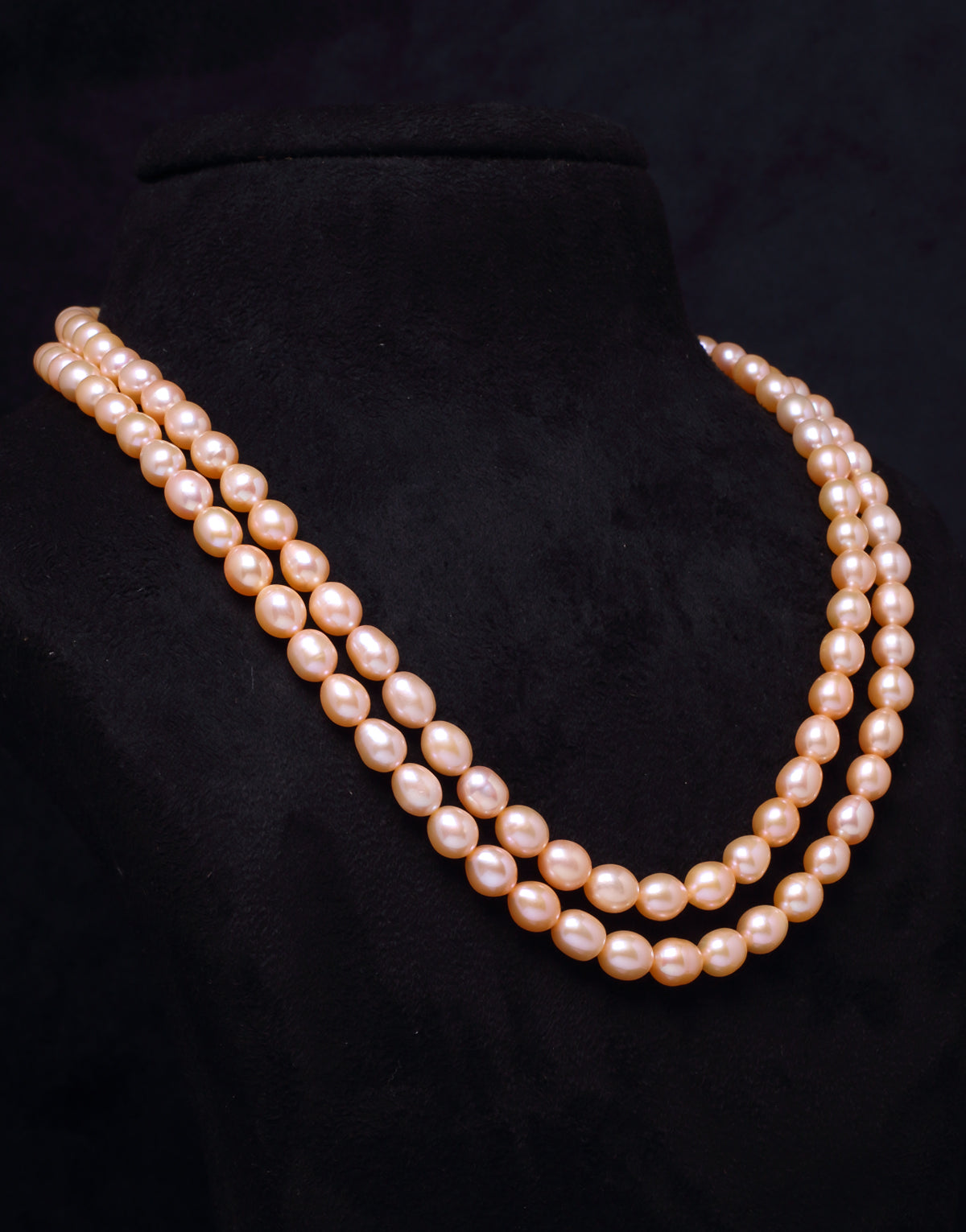 Bloomy and blowsy pink drop shape pearl necklace