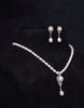 Round Freshwater Pearl Surrounded In Cz Stones, Beaded Pearls Necklace Set