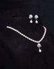 White Beaded Pearl Set With Oval Shaped Dangled Pearls