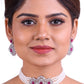 Lovely Sparkle- Freshwater Pearl Choker Set, With Cz Semi Precious Stone
