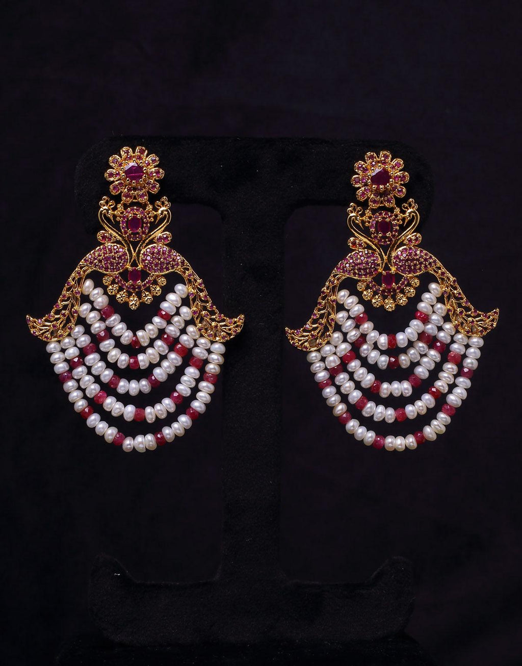 Chand Bali Pearl & Ruby Jewelry | Pearls by Mangatrai