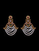 Traditional Chand Bali Pearls With Multi-Color Semi Precious Stone