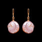 Freshwater Pink Baroque Pearl  Hook Earring
