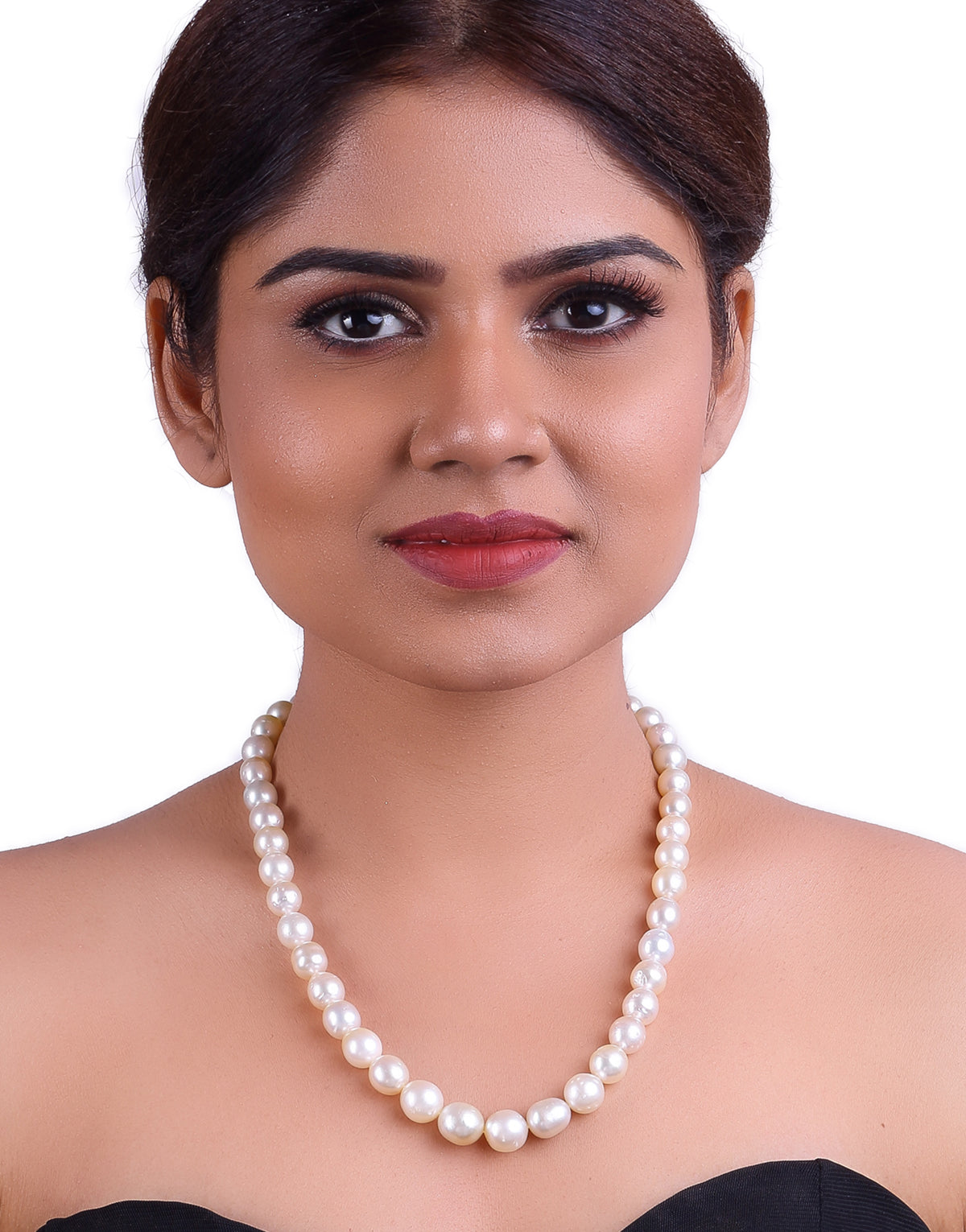Cream Saltwater South Sea Drop Pearls Necklace, 9-11.8mm –A Quality
