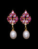 Freshwater Pearl With Cubic Zircon & Semi Precious Stone Fancy Stud Earrings